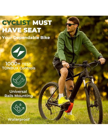 Cojín de Asiento de Bicicleta TONBUX Rojo - Espuma Viscoelástica