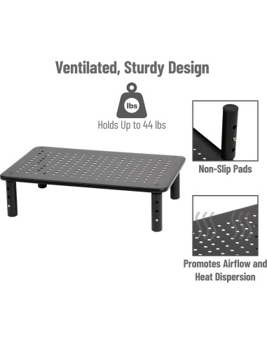 Soporte para Monitor Ajustable Mind Reader, Metal, Negro