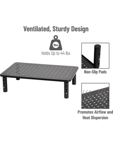 Soporte para Monitor Ajustable Mind Reader, Metal, Negro