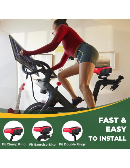 Cojín de Asiento de Bicicleta TONBUX Rojo - Espuma Viscoelástica