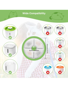 Paquete de 12 Filtros de Agua para Gatos GISOFIK 14 cm Triple Filtración 2