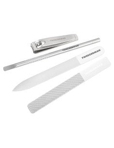 Juego de Manicura de Vidrio Tweezerman - Cortauñas, Lima y Pulidor