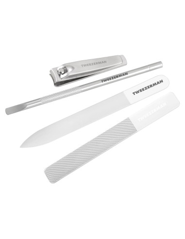 Juego de Manicura de Vidrio Tweezerman - Cortauñas, Lima y Pulidor