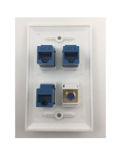 Placa de Pared IBL con 3 Puertos Ethernet Cat6 y Coaxial 2