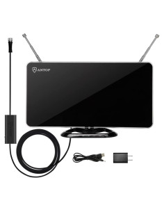 Antena de TV Antop AT-211B Interior 360 HD con Amplificador