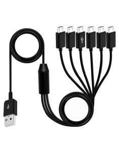 Cable Divisor Micro USB Herfair 1.5m 6-en-1 Carga y Datos