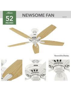 Ventilador de Techo Hunter Newsome 132 cm Blanco Fresco 2