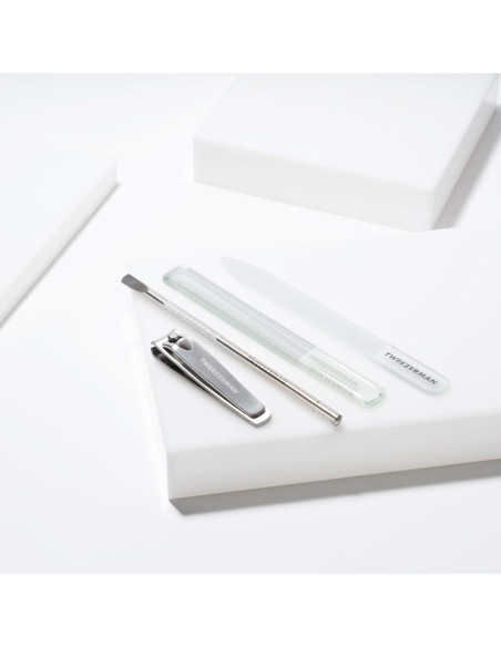 Juego de Manicura de Vidrio Tweezerman - Cortauñas, Lima y Pulidor