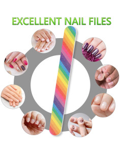 12 Limas de Uñas Coloridas YIMICOO 150/150 Doble Cara 17.78 cm 2