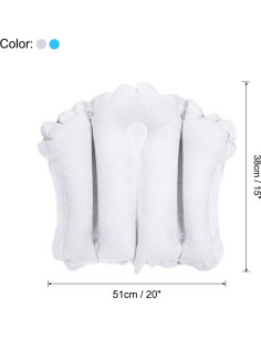 Almohada de Baño Inflable PATIKIL con Ventosas 51x38cm 2