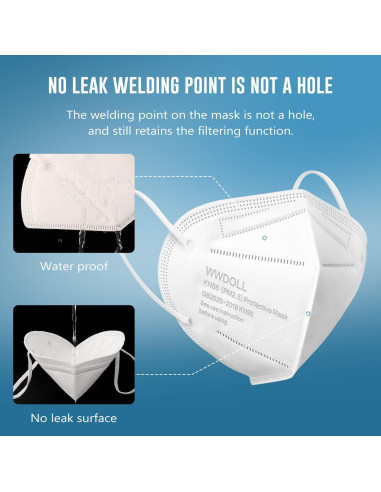 Mascarillas KN95 WWDOLL Paquete de 25, 5 Capas Transpirables