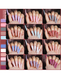 Kit de Uñas Postizas Largas Teenitor - 576 Piezas en 24 Colores 2