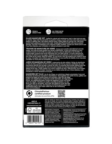 Juego de Manicura de Vidrio Tweezerman - Cortauñas, Lima y Pulidor