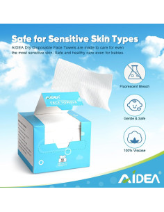 Toallas Faciales Desechables AIDEA 100 Unidades para Piel Sensible 2