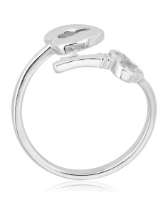 Anillo ajustable de plata esterlina 925 en forma de llave y candado 2