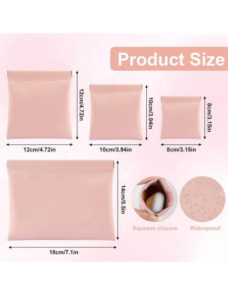 Estuche de Maquillaje Rosa 4 Pcs Portátil para Mujeres Estuche de Maquillaje Rosa 4 Pcs Portátil para Mujeres