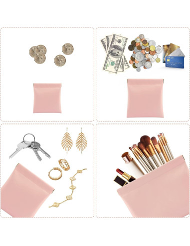 Estuche de Maquillaje Rosa 4 Pcs Portátil para Mujeres