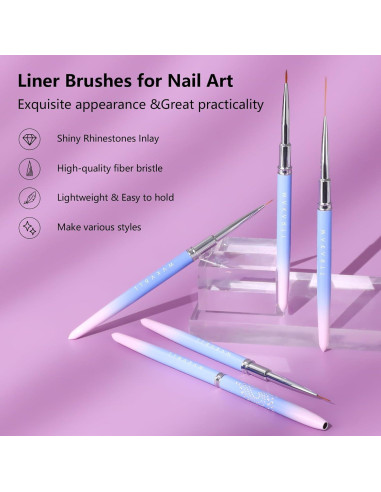 Conjunto de Pinceles para Uñas Makartt 5 Piezas 7-25mm