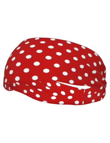 Banda para la cabeza deportiva SZBKRHN lunares rojos absorbente