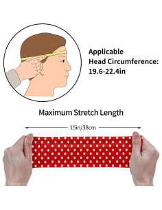 Banda para la cabeza deportiva SZBKRHN lunares rojos absorbente 2
