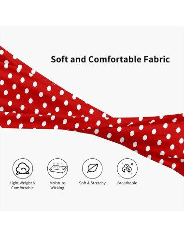Banda para la cabeza deportiva SZBKRHN lunares rojos absorbente