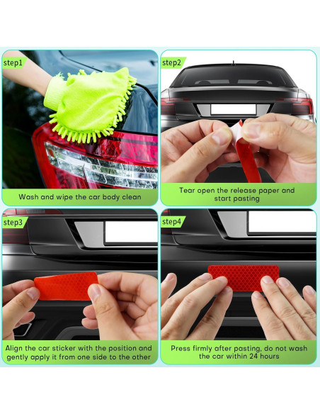 Juego de 60 Pegatinas Reflectantes GAQWOK - Cinta de Seguridad