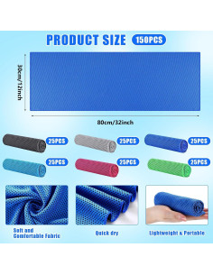 Toallas Enfriadoras Shellwei 150 Pcs 80x30 cm Microfibra 2