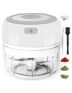 Molino Eléctrico de Hierbas Glicrili 100ml Blanco Portátil