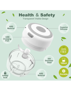 Molino Eléctrico de Hierbas Glicrili 100ml Blanco Portátil 2