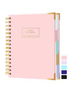 Cuaderno Espiral Tapa Dura Yoment A5 Rosa 200 Páginas