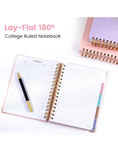 Cuaderno Espiral Tapa Dura Yoment A5 Rosa 200 Páginas 2