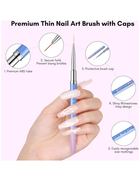 Conjunto de Pinceles para Uñas Makartt 5 Piezas 7-25mm