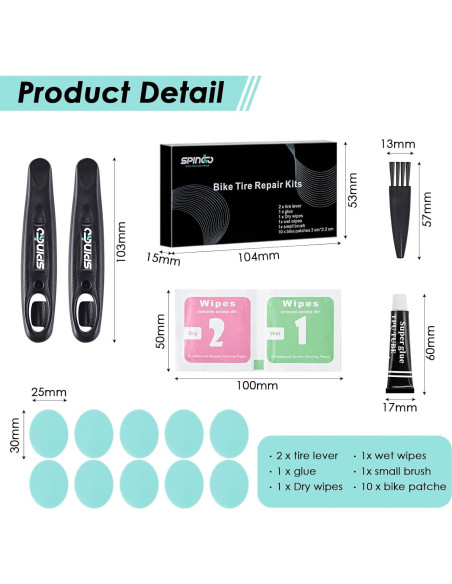 Kit de Reparación de Neumáticos de Bicicleta SPINGO SG-TR