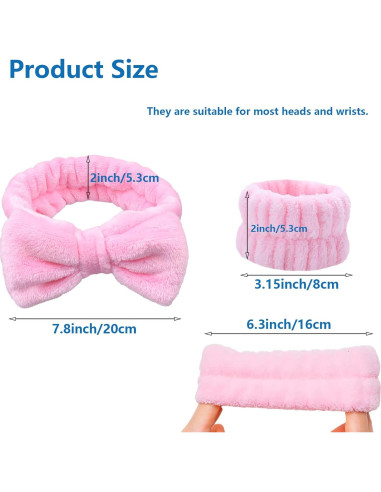 Juego de 7 bandas de lavado y diadema MOODKEY - Microfibra