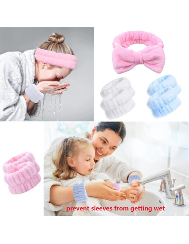 Juego de 7 bandas de lavado y diadema MOODKEY - Microfibra