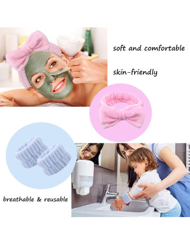 Juego de 7 bandas de lavado y diadema MOODKEY - Microfibra