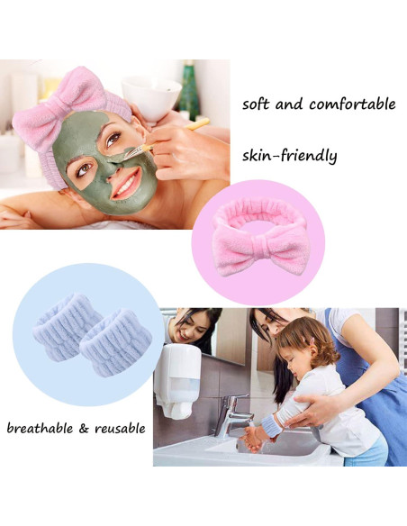 Juego de 7 bandas de lavado y diadema MOODKEY - Microfibra