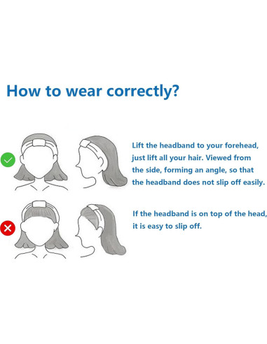 Juego de 7 bandas de lavado y diadema MOODKEY - Microfibra