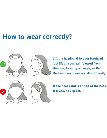 Juego de 7 bandas de lavado y diadema MOODKEY - Microfibra