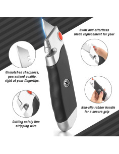 Cuchillo Utilitario DIYSELF Retráctil 2-Pack con Cuchillas Adicionales 2