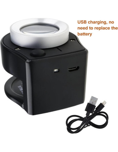 Lupa de Joyería JEYUME 30X con 6 LEDs Recargable