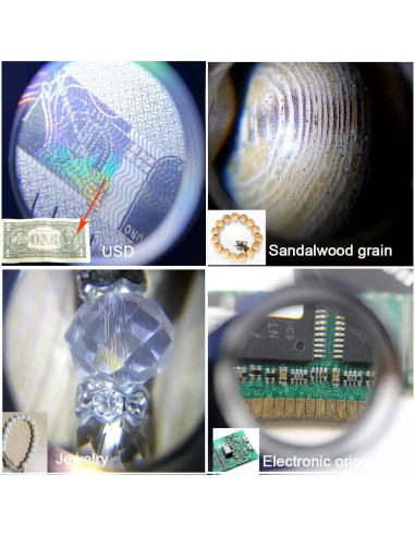 Lupa de Joyería JEYUME 30X con 6 LEDs Recargable