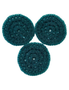 Set de 3 Esponjas Redondas de Ganchillo Verde Oscuro - Nylon