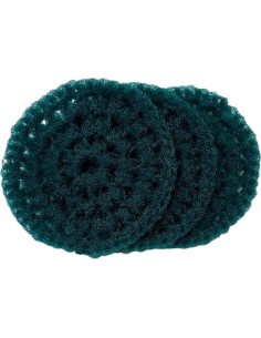 Set de 3 Esponjas Redondas de Ganchillo Verde Oscuro - Nylon 2