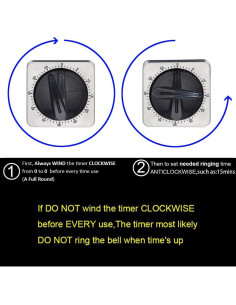 Temporizador de Cocina Mecánico Astore Watch 60 Minutos Acero Inoxidable 2