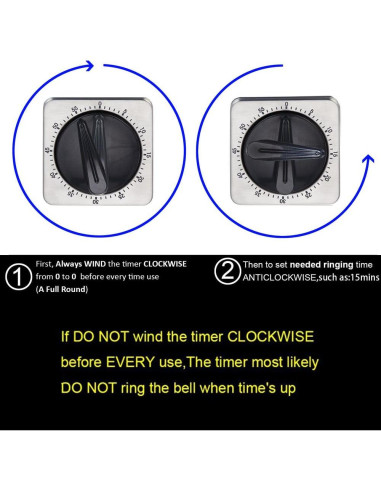 Temporizador de Cocina Mecánico Astore Watch 60 Minutos Acero Inoxidable