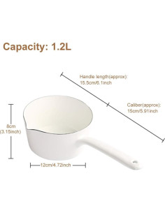 Cacerola de Esmalte CALIDAKA 1.2L para Inducción y Gas 2