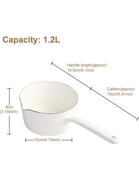 Cacerola de Esmalte CALIDAKA 1.2L para Inducción y Gas