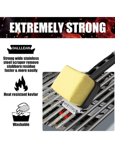Cepillo para Parrilla BBQ Dalllean Trapezoide con Cabezal Reemplazable