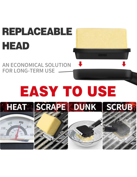 Cepillo para Parrilla BBQ Dalllean Trapezoide con Cabezal Reemplazable